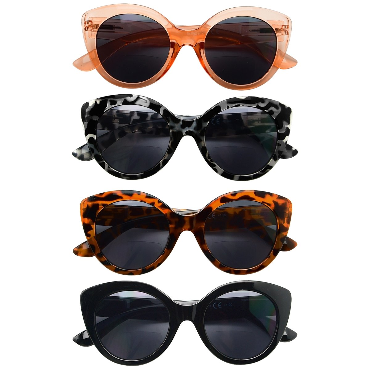 4 Pack Cat-eye Bifocal Sunglasses Readers for Women SBR2012
