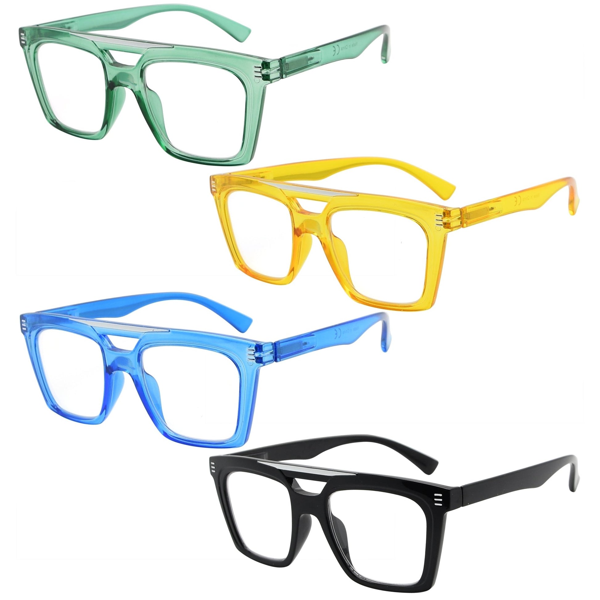 Gafas de lectura cuadradas con estilo para mujeres R2034-4pack – eyekeeper.com
