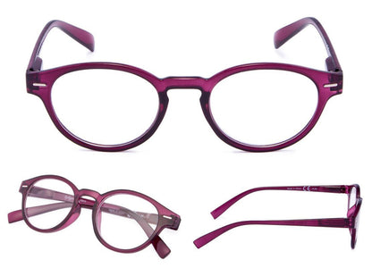 Retro Round Reading Glasses Purple 3-R091